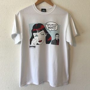Thrasher Womens Tee. Medium.White.